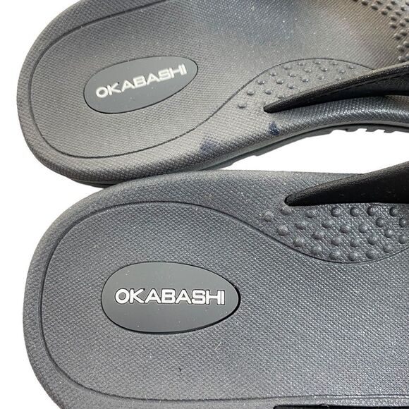 Okabashi Men’s Sz Lrg Black Mariner Vegan Waterproof Thong Flip Flops Sandals - Picture 5 of 7